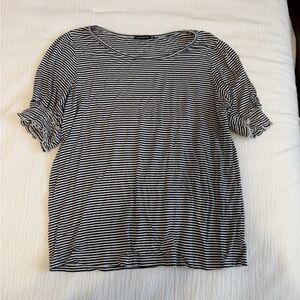 Staccato Striped Ruffle Sleeve Tee